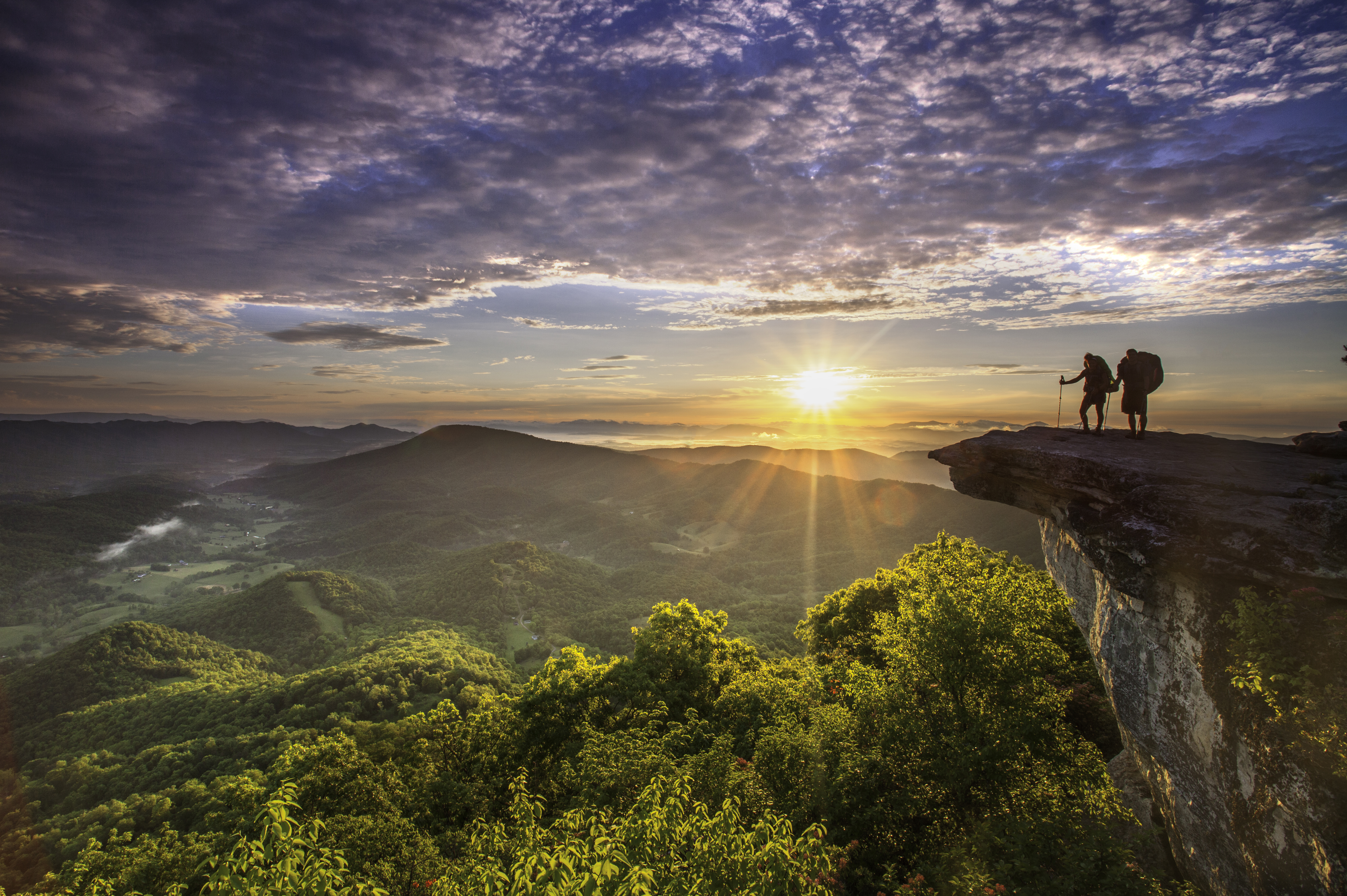 McAfee Knob, Blue Ridge Mountains, hiking, sunset, Virginia, Roanoke, USA