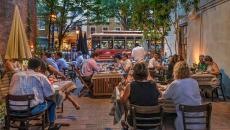 Outdoor dining on King Street, Alexandria, VA