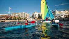 Sailing through National Harbor in Maryland