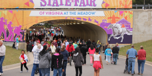 Fair goers walking the grounds